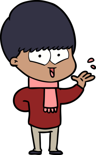 Bir insan tarafından çizilmiş mutlu çocuk çizgi filmi.