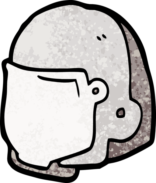 Bir insan tarafından çizilmiş bir uzay kaskı.