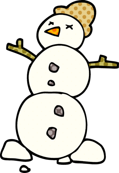 Bir insan tarafından çizilmiş kardan adam çizgi filmi.