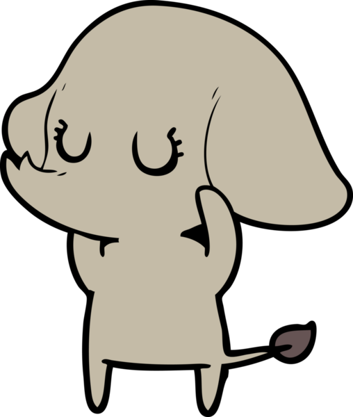 Bir insan tarafından çizilmiş şirin bir fil.