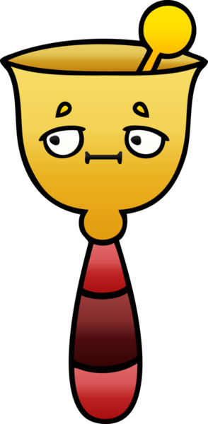 Bir insan tarafından çizilmiş okul çanının gölgeli karikatürü