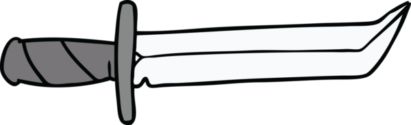 Bir insan tarafından çizilmiş kısa bir hançerin karalaması.