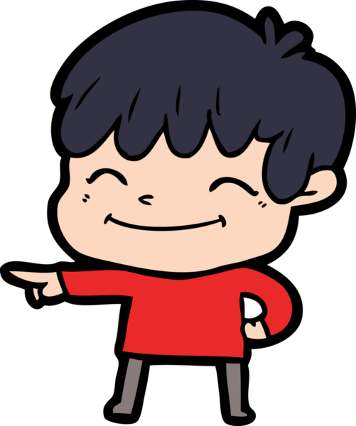 Bir insan tarafından çizilmiş mutlu çocuk çizgi filmi.