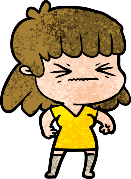 Bir insan tarafından çizilmiş karikatür kadın.