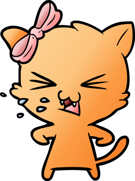 Bir insan tarafından çizilmiş çizgi film kedisi.