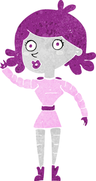 Bir insan tarafından çizilmiş robot kadın.