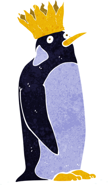 Karikatür imparatoru penguen bir insan tarafından çizilmiş.