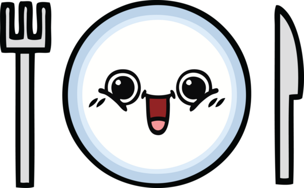 Bir insan tarafından çizilmiş yemek tabağı karikatürü.