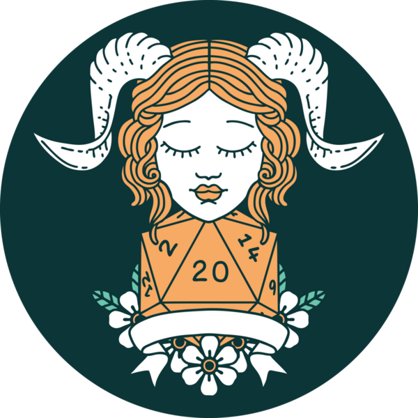 Bir insan tarafından çizilmiş doğal yirmi zar atma ikonu