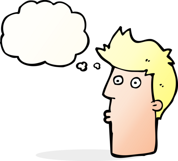 Bir insan tarafından çizilen düşünce baloncuğuyla adamı şaşırtan çizgi film.