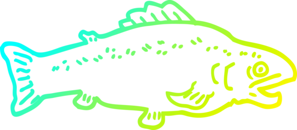 Bir insan tarafından çizilmiş büyük bir balığın soğuk gradyan çizimi