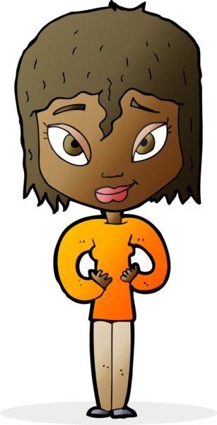 Bir insan tarafından çizilmiş, tatmin olmuş bir kadın.