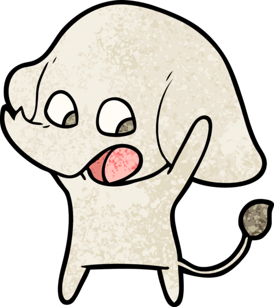 Bir insan tarafından çizilmiş şirin bir fil.