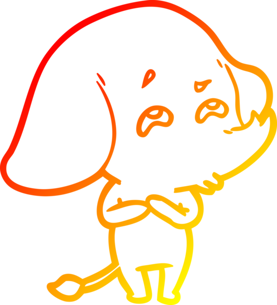 Bir insan tarafından çizilmiş bir filin sıcak çizgi çizimi