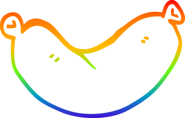 gökkuşağı gradyan çizgi çizimi bir insan tarafından çizilmiş bir sosis