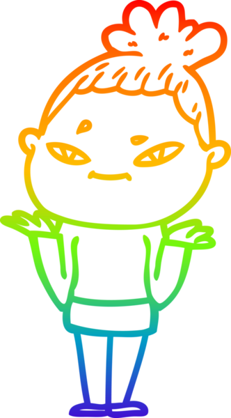 gökkuşağı gradyan çizimi bir insan tarafından çizilmiş bir karikatür kadın