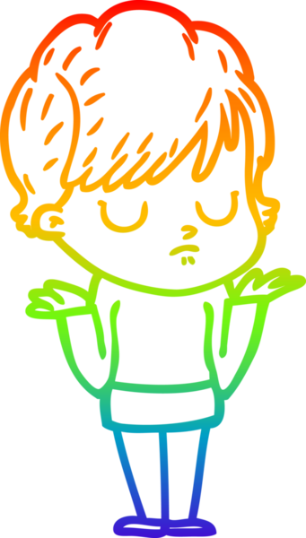 gökkuşağı gradyan çizimi bir insan tarafından çizilmiş bir karikatür kadın