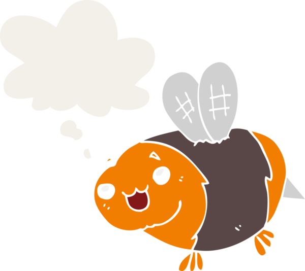 Düşünce baloncuğu insan tarafından çizilmiş komik çizgi film arısı.