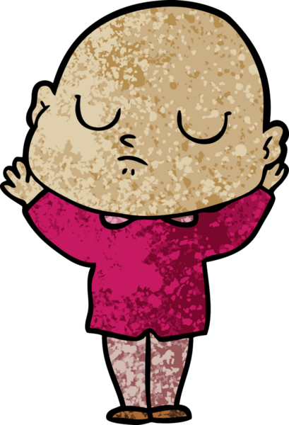 bir insan tarafından çizilmiş kel bir adam.