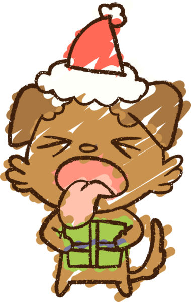 Bir insan tarafından çizilen Noel Köpeği Tebeşiri