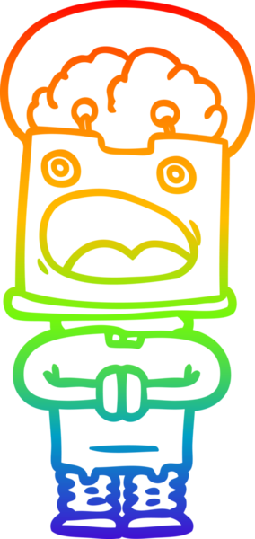 gökkuşağı gradyan çizgisi bir insan tarafından çizilmiş robot çizgi