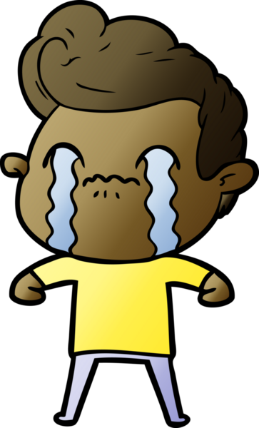 Bir insan tarafından çizilmiş ağlayan çizgi film adamı.