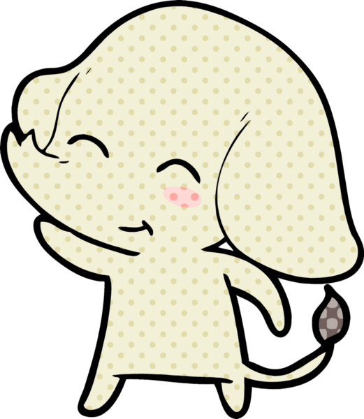 Bir insan tarafından çizilmiş şirin bir fil.