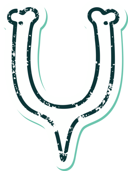 Bir insan tarafından çizilmiş bir dilek kemiğinin sembolik dövmeli görüntüsü