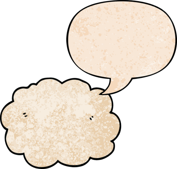 Konuşma baloncuğu olan karikatür bulutu insan tarafından çizilmiş retro doku.