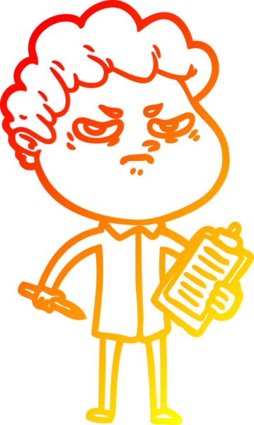 Bir insan tarafından çizilmiş kızgın bir adamın sıcak çizgi çizimi.