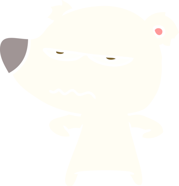 kızgın ayı kutup ayısı düz renkli çizgi film bir insan tarafından çizildi