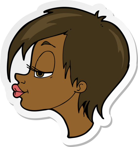 Bir insan tarafından çizilmiş güzel bir karikatür çıkartması.