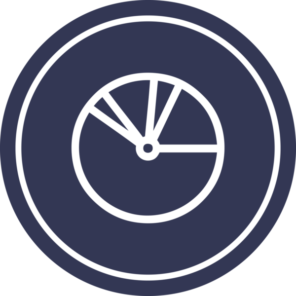 Bir insan tarafından çizilmiş turta grafiği dairesel simgesi