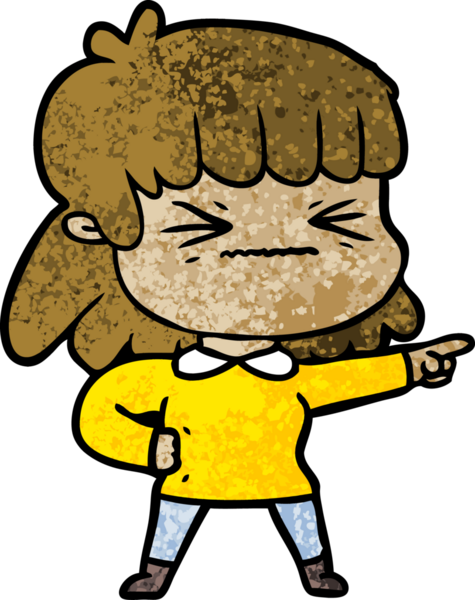 Bir insan tarafından çizilmiş karikatür kadın.