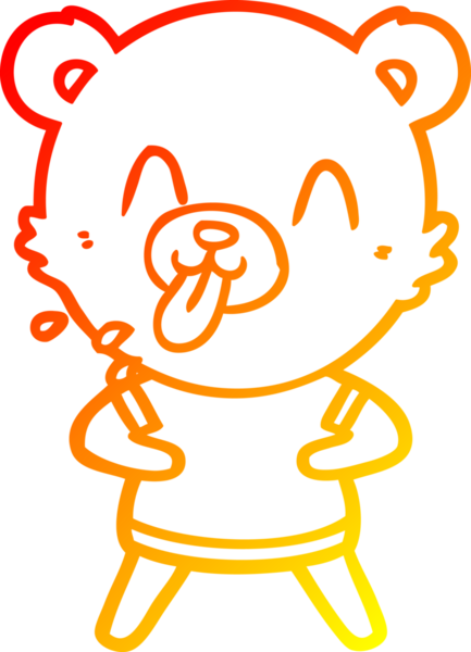 Bir insan tarafından çizilmiş kaba bir çizgi film ayısının sıcak çizgi çizimi