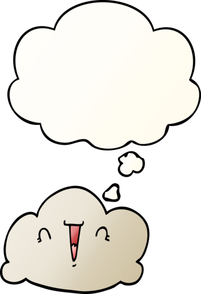 Düşünce baloncuğu olan karikatür bulutu bir insan tarafından çizilmiş.