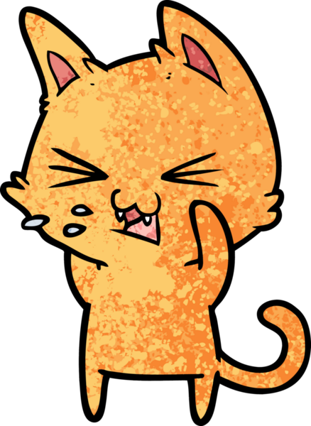 Bir insan tarafından çizilmiş kedi tıslaması.