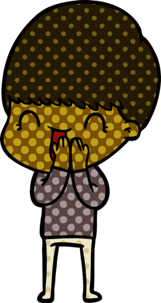 Bir insan tarafından çizilmiş mutlu çizgi film çocuğu.