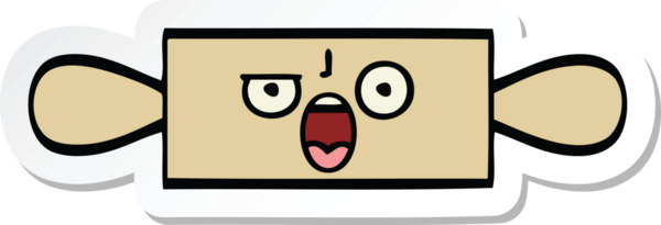 Bir insan tarafından çizilmiş şirin bir merdanenin çıkartması.