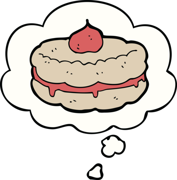 Bir insan tarafından çizilmiş düşünce balonlu bisküvi.