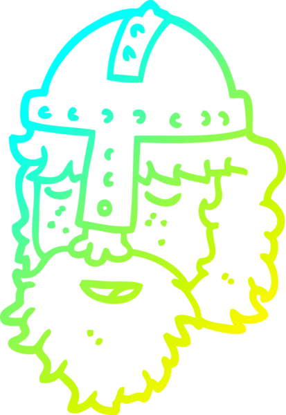 Bir insan tarafından çizilen viking suratının soğuk gradyan çizimi