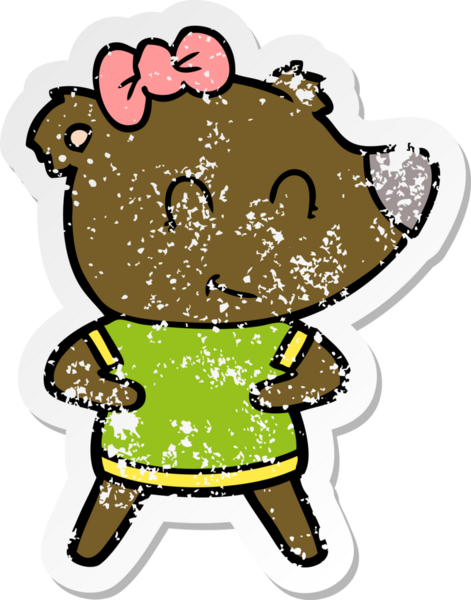 Bir insan tarafından çizilmiş dişi ayı karikatürü.