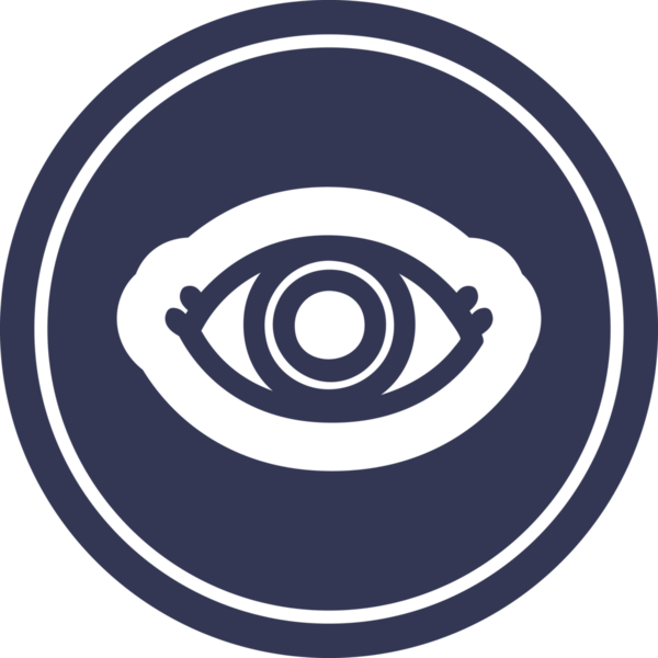 bir insan tarafından çizilmiş göz yuvarlak simgesi.