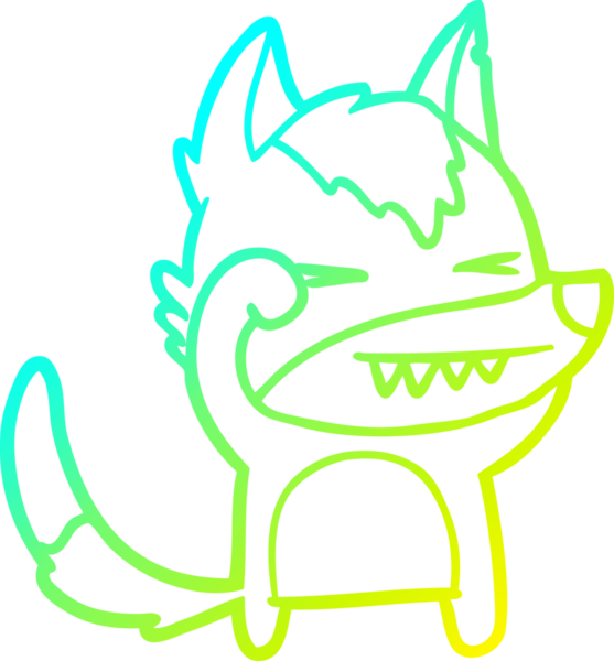 Bir insan tarafından çizilmiş yorgun bir kurt çizgi filmi.