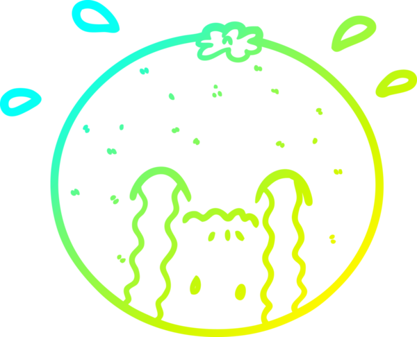 Bir insan tarafından çizilmiş soğuk gradyan portakal çizgi çizimi