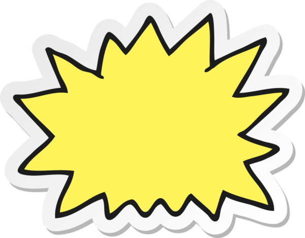 Bir insan tarafından çizilmiş bir çizgi film patlamasının çıkartması.