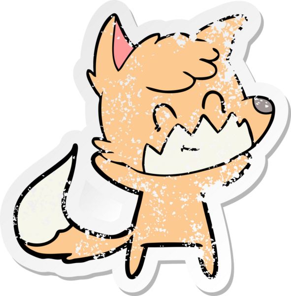 Bir insan tarafından çizilmiş karikatür dostu tilkinin sıkıntılı çıkartması.