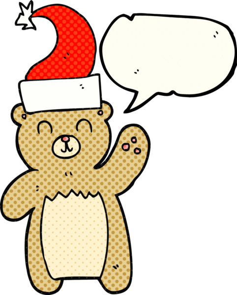 Bir insan tarafından çizilen oyuncak ayının el yazısıyla çizdiği bir çizgi roman konuşma balonu karikatürü.