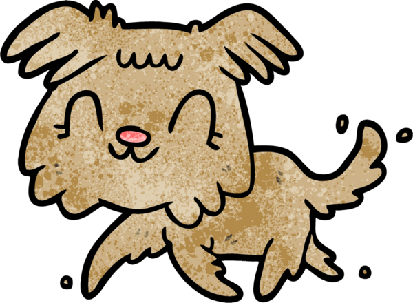 Bir insan tarafından çizilmiş küçük bir köpek.