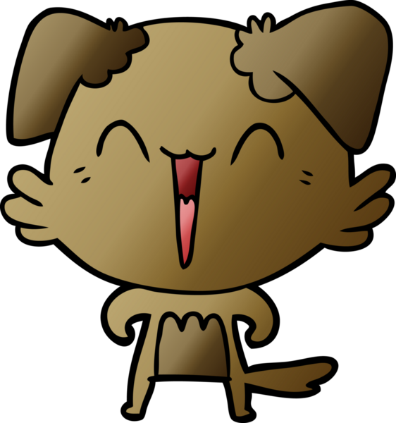 Bir insan tarafından çizilmiş küçük mutlu köpek çizgi filmi.